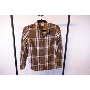 J .Crew Shirt Men's Small Brown Plaid Classic Long Sleeve Button Up Collared